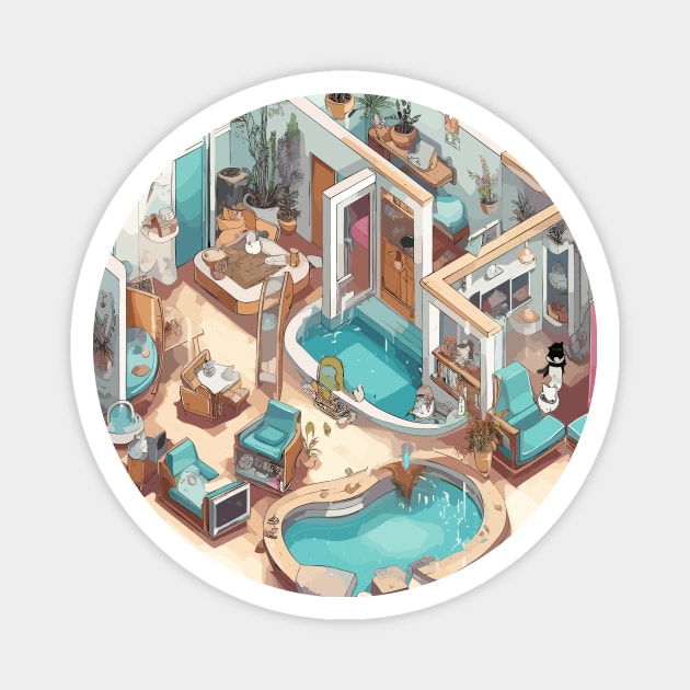 Isometric cat spa Magnet by siriusreno